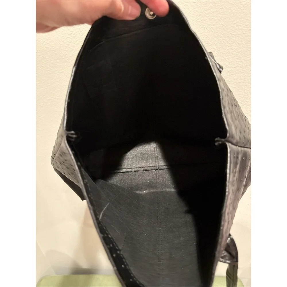 ELIZABETH ARDEN Black PVC Faux Leather Tote Bag 15x11x4